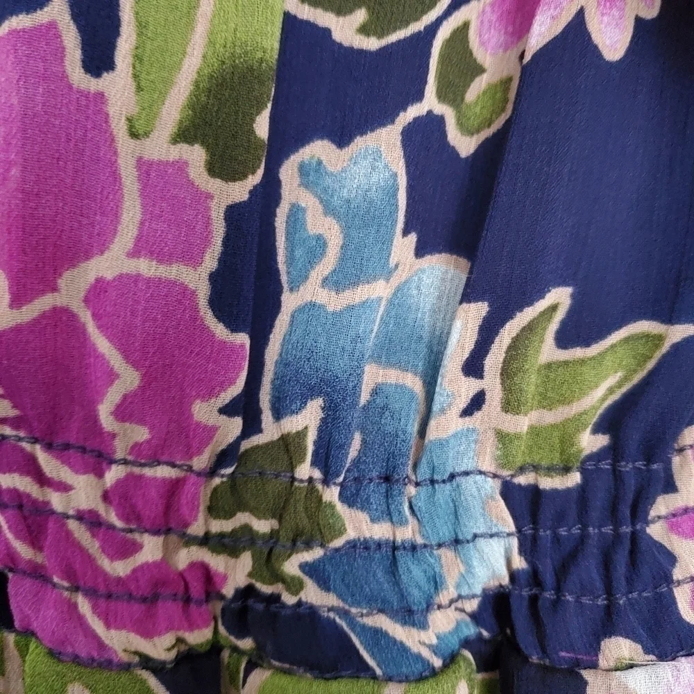 STRAPLESS Floral Maxi Dress with Cute Ruffle Top Detail - Picture 4 of 14